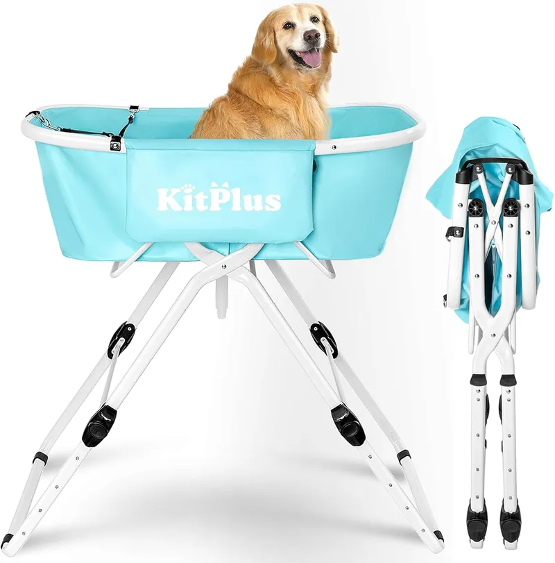 KITPLUS Elevated Portable Dog Bathtub